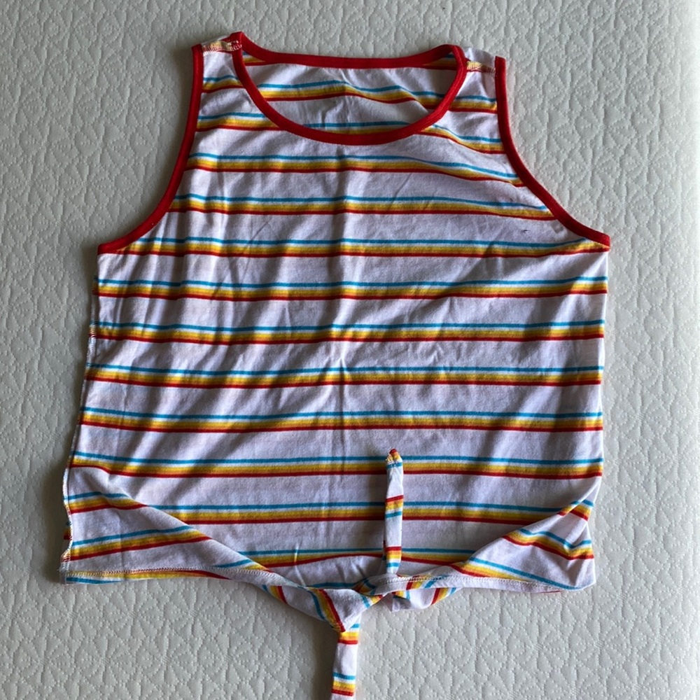 Striped wrap top